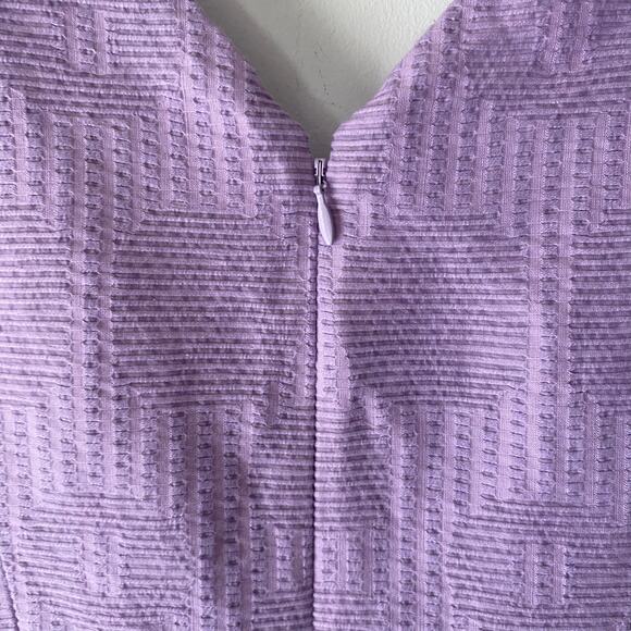 J Crew Purple Lined Mini Dress SZ 4 Career Workwear Occasion Cotton Blend Pocket - Picture 6 of 7